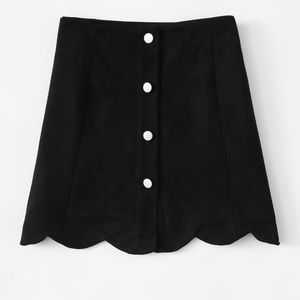 Black button down skirt